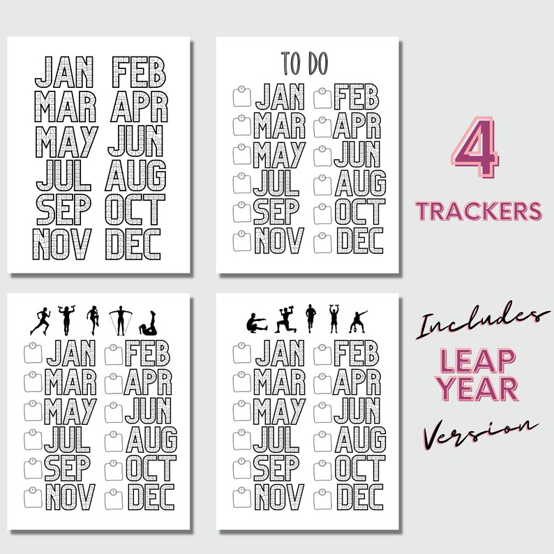 Printable 2023 Workout Tracker Daily Exercise Track Monthly Etsy