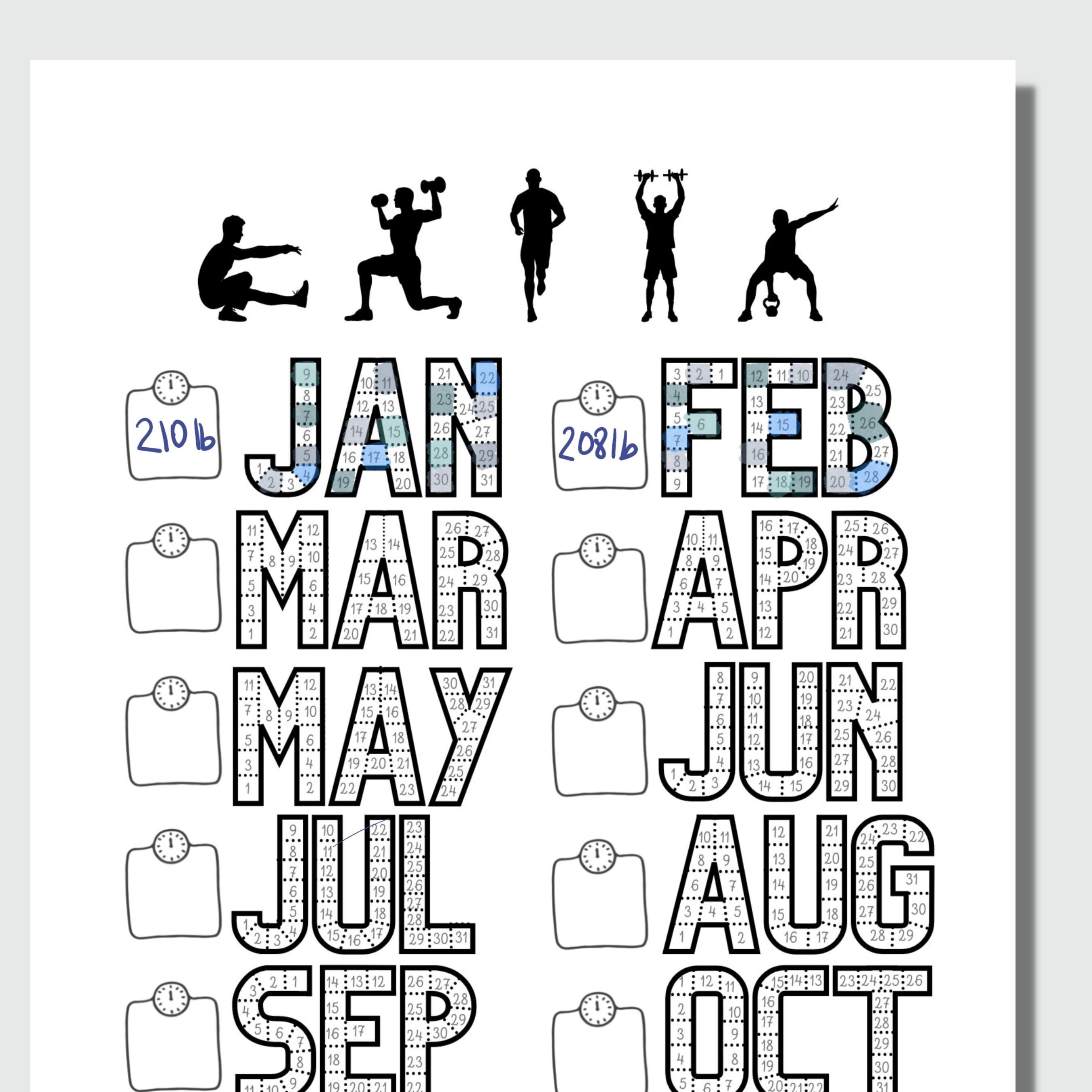 Printable 2024 Workout Tracker Daily Exercise Track Monthly Weight Loss Printable 2024 Workout Tracker Daily Exercise Track Monthly Weight Loss