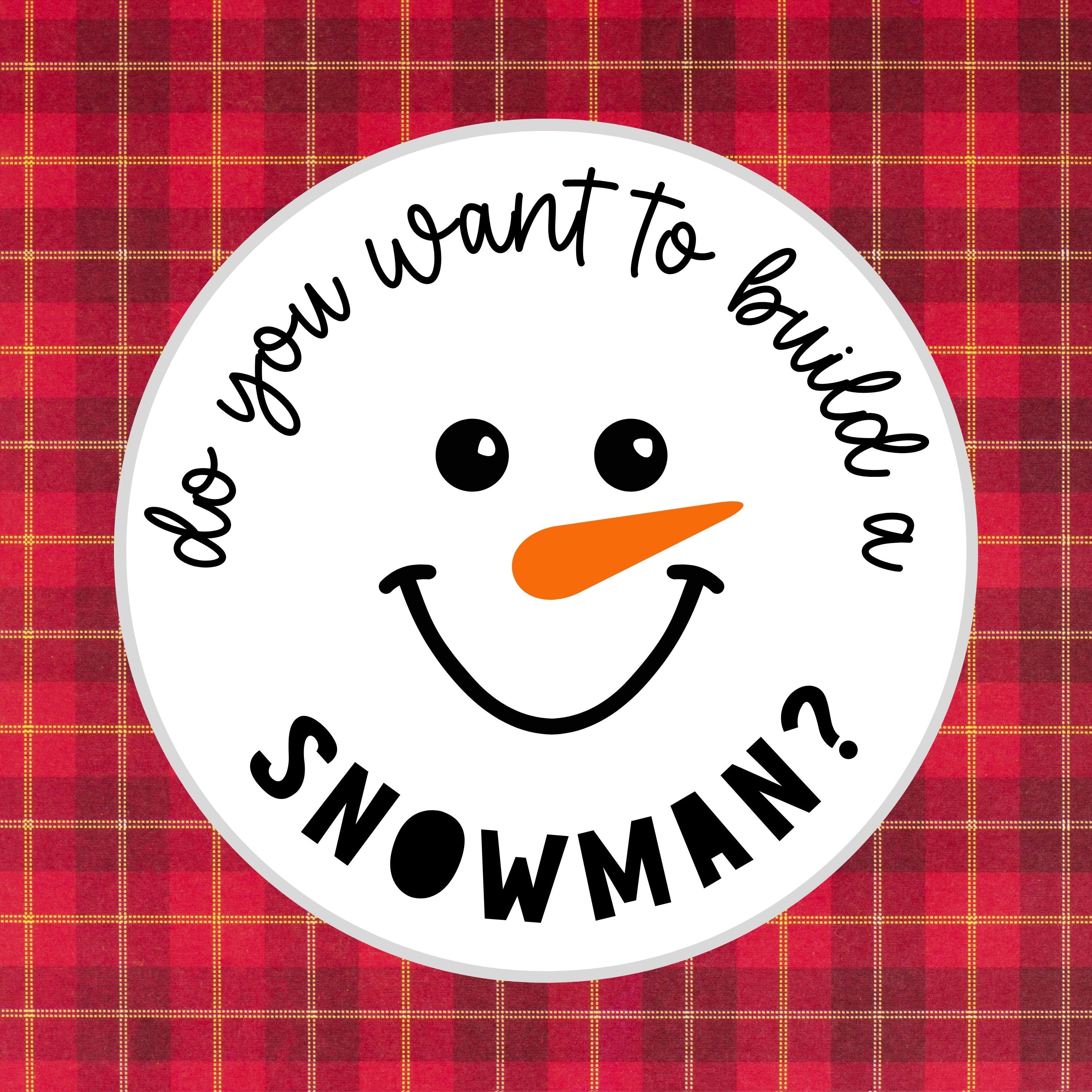 printable do you want to build a snowman? gift tag | 2'' christmas