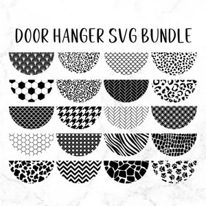 Door Hanger SVG Bundle Welcome Sign Svg Door Sign Svg Animal Print Leopard Cheetah Zebra Herringbone Honeycomb Soccer Mermaid Christmas Tree