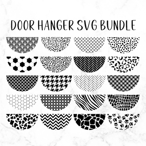 Door Hanger SVG Bundle Welcome Sign Svg Door Sign Svg Animal Print Leopard Cheetah Zebra Herringbone Honeycomb Soccer Mermaid Christmas Tree