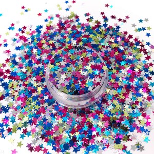 Shooting Star - Star Shaped Glitter - Iridescent Star Shaped Glitter -  Tumblers, Resin, Nail Art, Crafts, Cosmetics & More - Multi-Colored