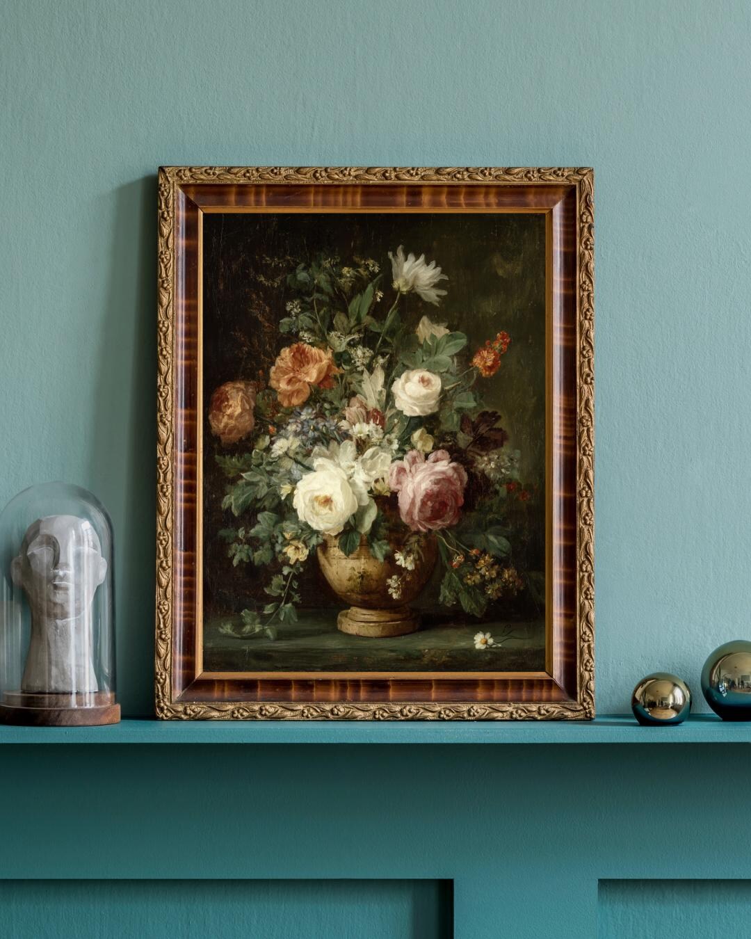 Vintage Rose Bouquet Art Print | Dark Moody Floral Still Life ...
