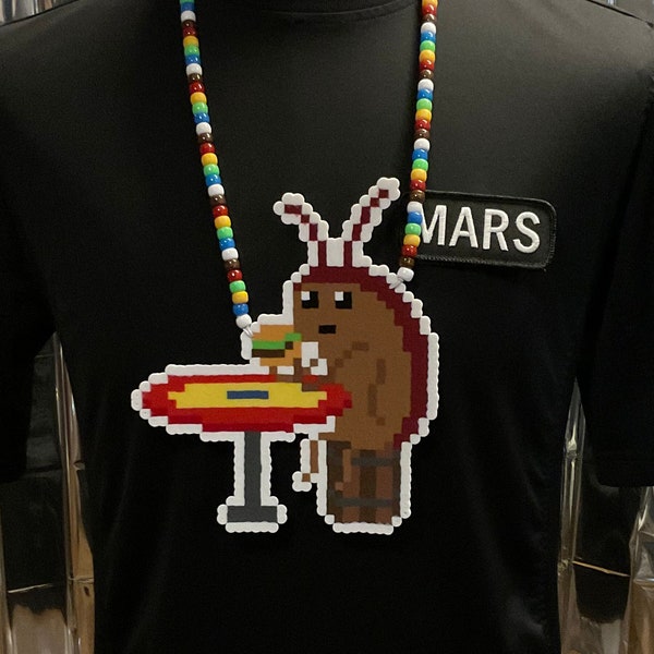 Cockroach Burger Meme Beaded Necklace