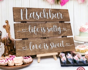 Candy bar / snack bar wooden sign wedding decoration