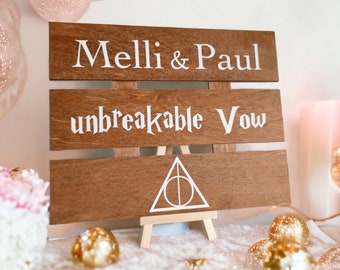 Hochzeitsdeko Schild personalisiert - unbreakable vow