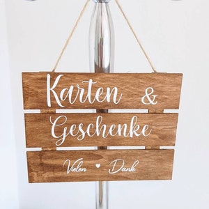 Hochzeitsdeko Geschenketisch Holzschild Bild 3