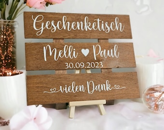 Hochzeitsdeko Geschenketisch Holzschild