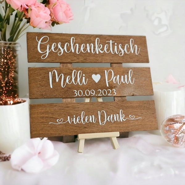 Hochzeitsdeko Geschenketisch Holzschild