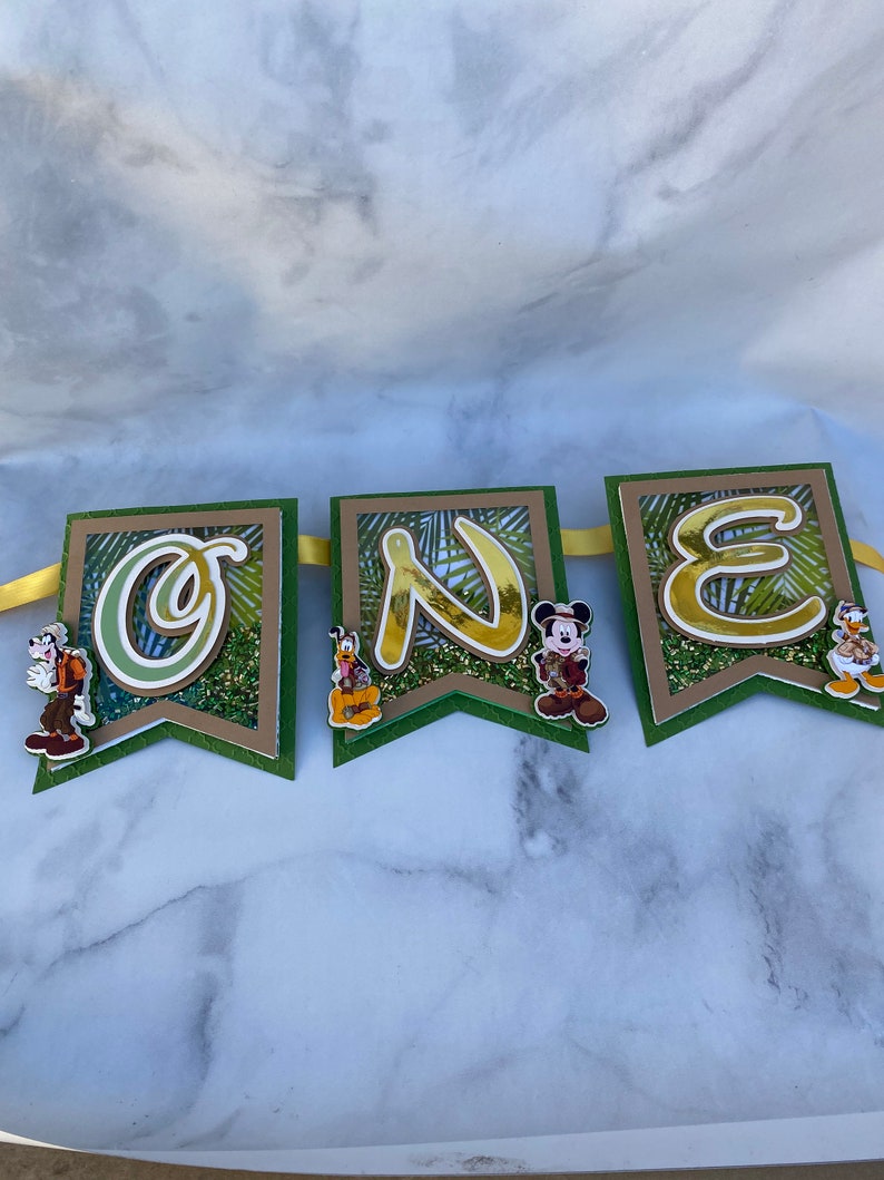 Safari Mickey High Chair Banner Jungle Shaker Banner - Etsy