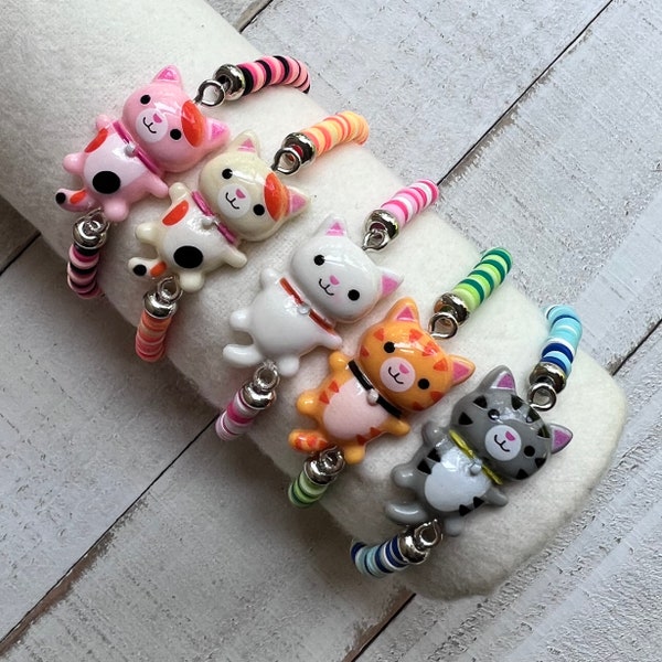 KITTEN Stretch Bracelet|Colorful Heishi Bracelet for Kids|Colorful KITTEN Bracelet|Summer Fun Bracelet