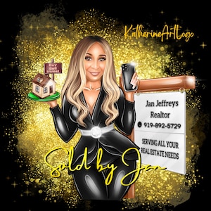 real estate custom logo design/cartoon logo real estate/logo real estate/real estate logo portrait/gold real estate logo/luxury estate logo