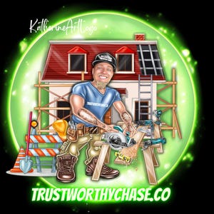 Contractor cartoon Logo,Man Logo Design,Builder Logo,Handyman Logo,Home Repair Logo,Construction Logo,woodwork logo,cartoon logo