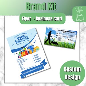 Kit de marca para panfletos, cartão de visita, kit de marca personalizado, kit de marca, kit de marca de limpeza, kit de marca DIY, kit de marca para empreiteiros, kit de marca para reparos domésticos