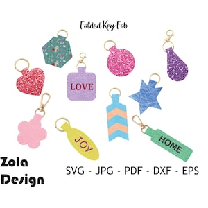 Gevouwen sleutelhanger Sjabloon Svg | Sleutelhanger sjabloon SVG | Sleutelhanger SVG | Sleutelhangersjabloon SVG | Bow Sleutelhanger Sjabloon Svg | Bestand knippen voor Cricut