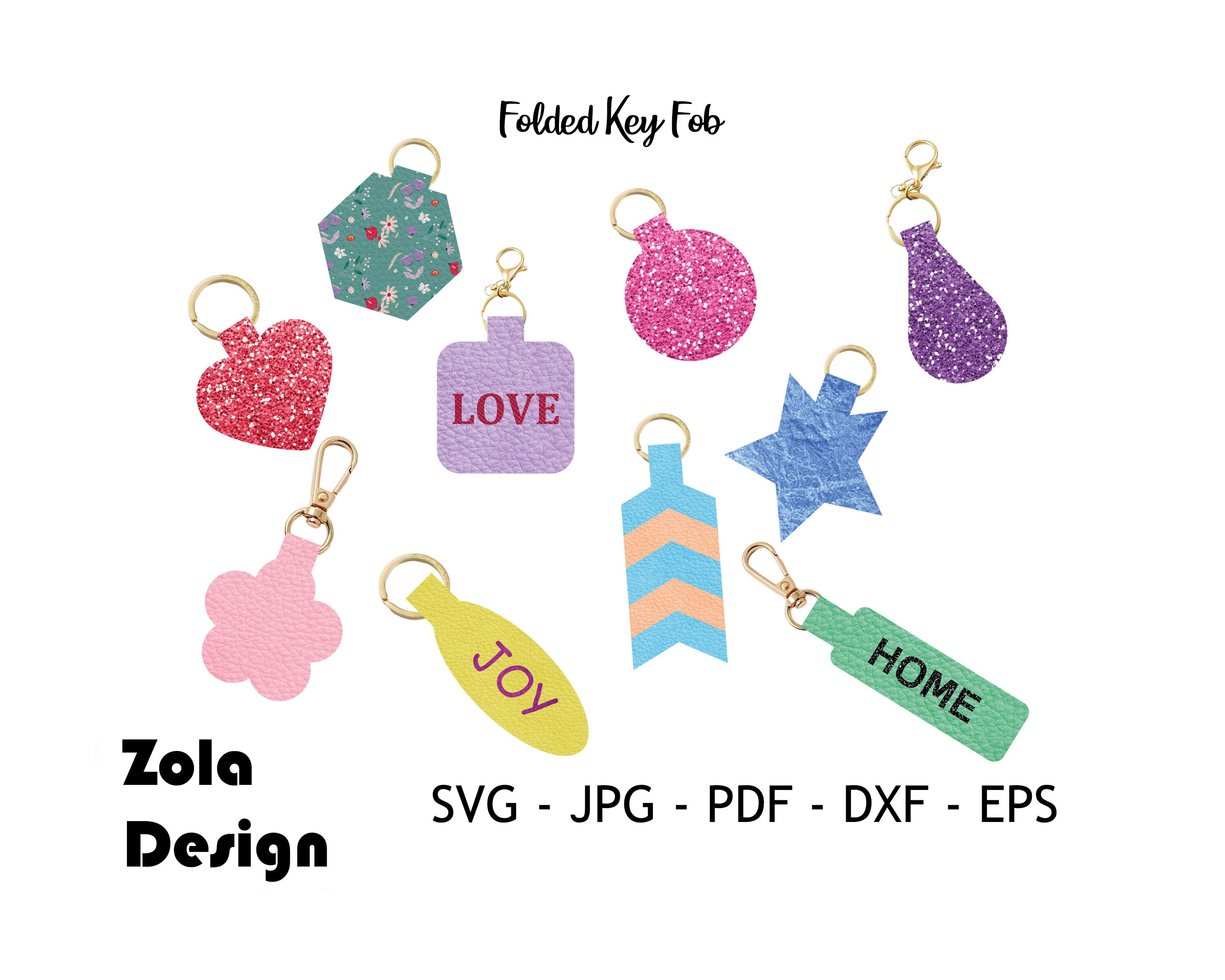 Folded Key Fob Template Svg | Keychain Template SVG | Key Fob SVG | Key Chain Template SVG | Bow Keychain Template Svg | Cut File For Cricut