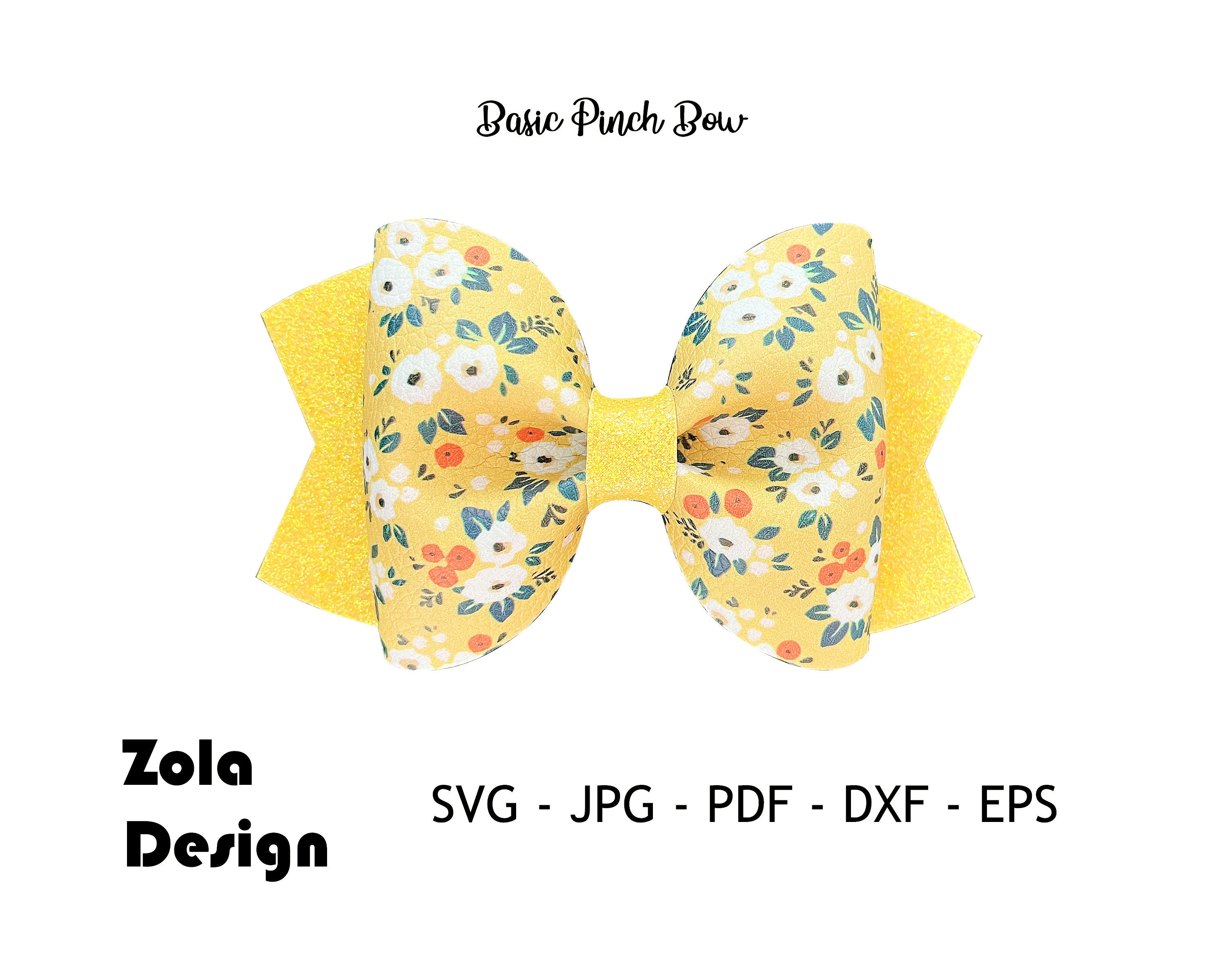 Basic Pinch Hairbow Template SVG | Hairbow Template SVG | Bow SVG | Faux Leather Hair Accessory Svg|Cut files for Cricut Cut Files