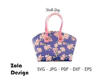 Shell Bag Template SVG / Bag Template SVG / Faux Leather Bag SVG / Cash Wallet TemplateSVG / PurseTemplate Cut File per Cricut