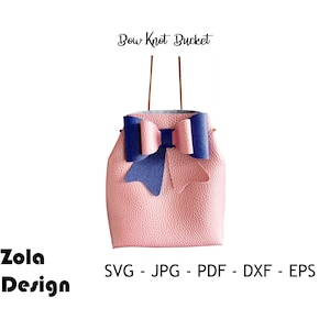 Plantilla de cubo de nudo de arco SVG / Plantilla de bolsa SVG / Bolsa de cuero falso SVG / Plantilla de billetera de efectivoVG / PurseTemplate Cut File for Cricut