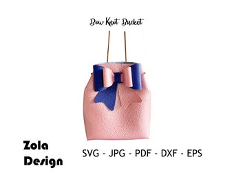 Bow Knot Bucket Template SVG / Bag Template SVG / Borsa in ecopelle SVG / Cash Wallet TemplateSVG / PurseTemplate Cut File per Cricut