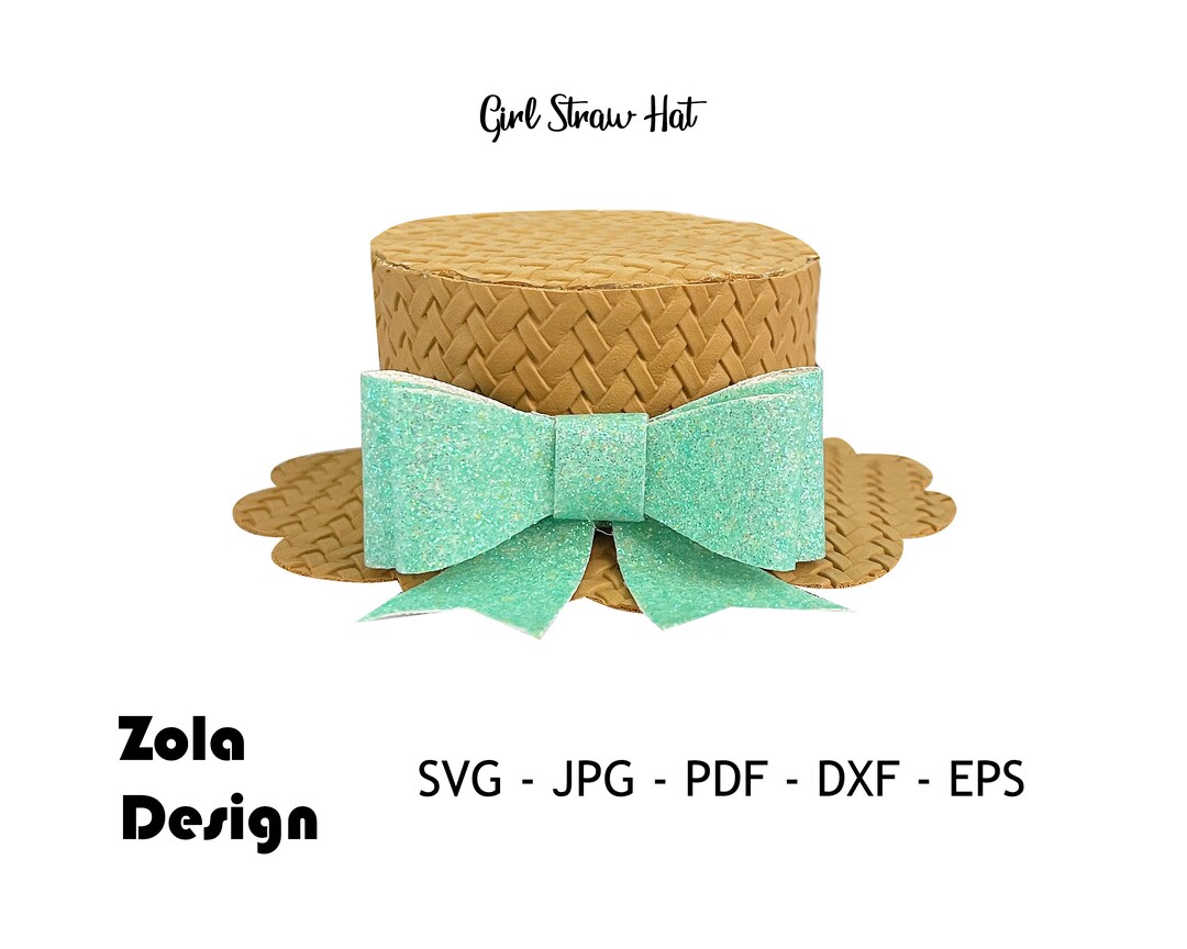 Girl Summer Straw Hat Template SVG Hat Template SVG Top Hat Template