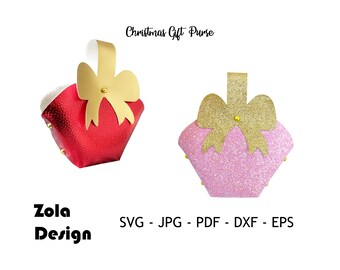 Borsa regalo di Natale svg / modello di sacchetto regalo svg / modello di portamonete svg / sacchetto regalo dolce bomboniera / borsa svg / file tagliato per cricut