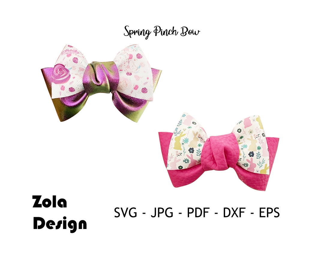 Spring Pinch Bow Template SVG | Hairbow Template SVG | Bow SVG ...