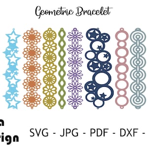 Geometric Bracelet Template SVG | Leather Bracelet SVG | Bracelet Template Svg | Cuff Bracelet Svg | Cuff Template Svg |Cut File For Cricut