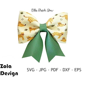 Ella Pinch Bow Template SVG | Hairbow Template SVG | Bow SVG | Faux Leather Hair Accessory Svg | Bow Template Svg | Cut files for Cricut