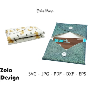 Calvi Purse Template SVG / Coin Purse Template SVG / Faux Leather Purse SVG / Cash Wallet TemplateSVG / PurseTemplate Cut File for Cricut