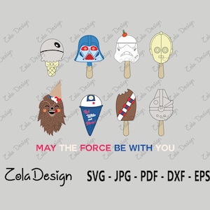 Que la Force soit avec vous Svg | Citation de Star Wars SVG | Svg de crème glacée Star Wars | Citation drôle SVG | T-shirt Design Svg | Couper le fichier pour Cricut