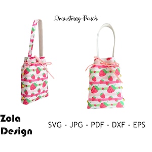 Drawstring Pouch Svg | Gift Bag Template Svg | Coin Purse Template SVG | Sweet Wedding Favor Gift Bag Template Svg | Cut File For Cricut