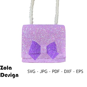 Plantilla de bolsa de nudo de arco SVG / Plantilla de monedero de moneda SVG / Bolsa de cuero falso SVG / Plantilla de billetera de efectivoVG / Plantilla de bolsa Archivo de corte para Cricut