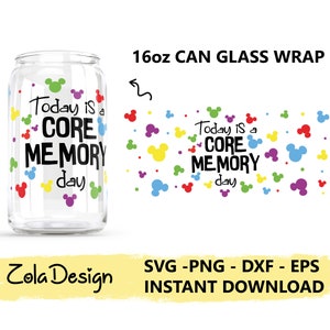 Dzisiaj jest Core Memory Svg | Mysz LIBBEY Can Glass 16oz SVG | Libbey Glass Svg | Can Glass Svg | Insideout Wrap Svg | Plik do cięcia dla Cricut