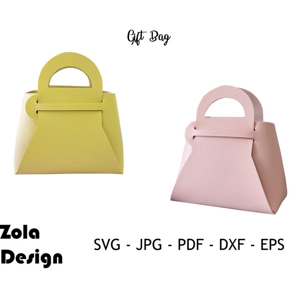 Borsa moderna Svg / Modello di borsa regalo Svg / Modello di portamonete SVG / Modello di borsa per bomboniera dolce Svg / Modello di borsa regalo Svg / Candy Bag