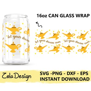 Magic Power Svg | LIBBEY Can Glass Wrap 16oz SVG | Libbey Can Glass Svg | Aladdin Can Glass Svg | Magic Carpet Svg | Cut File For Cricut