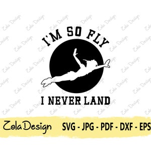 Ik ben zo vlieg dat ik nooit land SVG | Prinses WendySvg | Prinses SVG | Wendy offerte SVG | Grappig citaat SVG | T-shirt ontwerp SVG | Bestand knippen voor Cricut