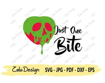 Just One Bite SVG | Villain Svg | Apple Svg | Funny Quote SVG | Tshirt Design SVG | Villain Quote Svg | Cut File For Cricut | Silhouette
