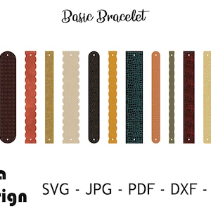 Modello di bracciale di base SVG / Bracciale in pelle SVG / Modello di bracciale SVG / Bracciale SVG / Modello di bracciale SVG / Taglia file per Cricut
