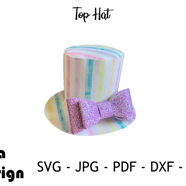 Mini Top Hut Vorlage SVG | Hutvorlage SVG | Top Hat Vorlage SVG | Bogen Vorlage Svg | Haarschleife Svg | Plotterdatei für Cricut