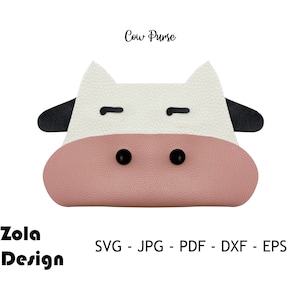 Plantilla de bolso de vaca SVG / Plantilla de monedero de moneda SVG / Bolso de cuero falso SVG / Plantilla de billetera de efectivoVG / MonederoArchivo de corte de plantilla para cricut
