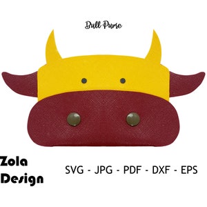 Bull Purse Template SVG | Coin Purse Template SVG | Faux Leather Purse SVG | Cash Wallet TemplateSVG | PurseTemplate Cut File For Cricut
