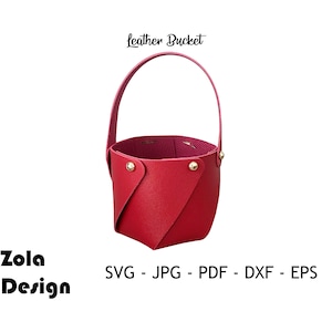Seau en cuir Svg | Modèle de sac cadeau Svg | Modèle de porte-monnaie SVG | Sweet Wedding Favor Modèle de sac cadeau Svg | Fichier de coupe pour Cricut
