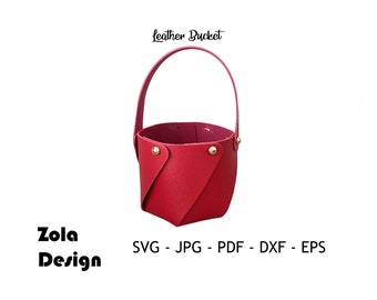 Leather Bucket Svg | Gift Bag Template Svg | Coin Purse Template SVG | Sweet Wedding Favor Gift Bag Template Svg | Cut File For Cricut