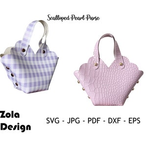 Scalloped Pearl Purse Svg |Gift Bag Template Svg |Coin Purse Template SVG|Sweet Wedding Favor Gift Bag|Bag Template Svg |Cut File For Cricut