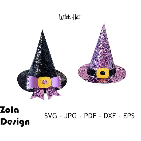 Halloween Witch Hat Template SVG | Hat template SVG | Top Hat Template SVG | Bow Template Svg | Hairbow Template Svg | Cut File For Cricut