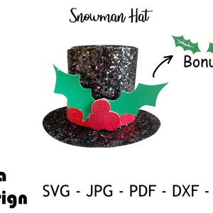 Christmas Snowman Hat Template SVG | Hat template SVG | Top Hat Template SVG | Bow Template Svg | Hairbow Template Svg | Cut File For Cricut
