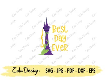 Princesa de pelo largo SVG / Mejor día de todos los tiempos Svg / Cita de la torre Svg / Princesa Svg / Cita divertida Svg / Diseño de camiseta Svg / Cortar archivo para Cricut