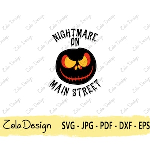Nightmare On Main Street SVG | Nightmare On Christmas Svg | Halloween Svg | Funny Quote Svg | Tshirt Design Svg | Silhouette Cut Fil