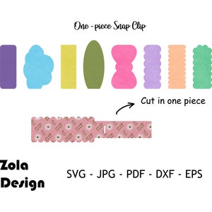 One piece Snap Clip Template SVG | Snap Clip Template Svg | Bow Template Svg | Bow Svg | Snap Clip Svg | Hair Clip Svg | Cut File For Cricut